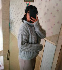 Cozy Gray Knit Sweater