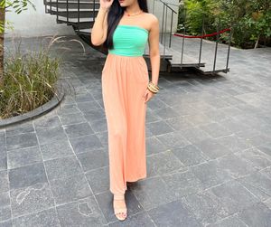Mint & Peach Maxi Dress
