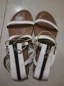 Comfortable Lace Up White Sandals