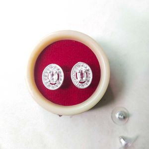 Pure Silver Ovel Shape AD Studs/Earrings 1 pair