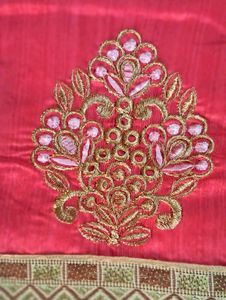Embroidered Pink Saree