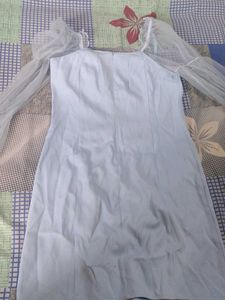 Sheer Sleeve Mini Dress