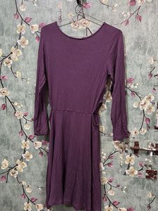 Purple Long Sleeve Dress