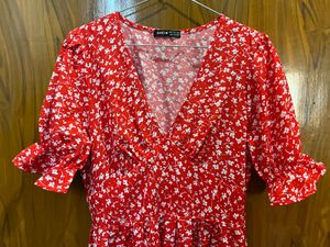 SHEIN Red Floral Maxi Dress