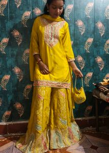 Nwe Year Sale ✨ Elegant Yellow Sharara Suit