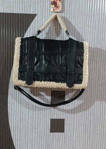 Faux Leather & Sherpa Trim Bag