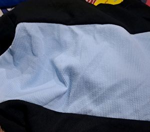 Black And Light Blue Block Top