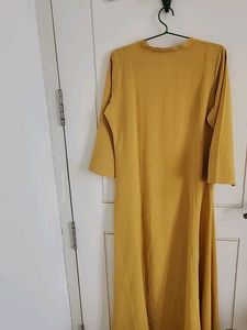 Gold Polyester A Line Kurta by IN LOOK