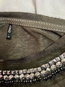 Only Olive Embellished Top - M