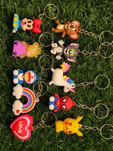 Pack Of 10 Premium Quality Silicon Key Chain