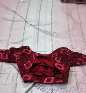 Maroon Sequin Blouse