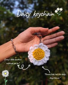 Daisy Crochet Keychain
