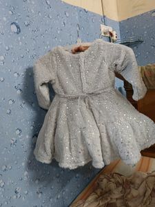 Baby Girl&#39;s Blue Fuzzy Dress