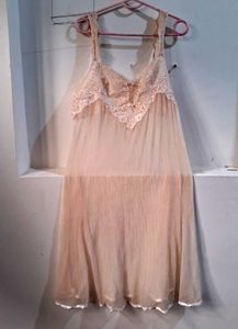 Red Lace Trim Slip Dress