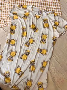 Cute Teddy Bear Print Dress