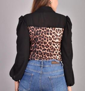 Cute Korean Coller Black Crop Top Size-M