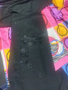 Black embroidery fibric
