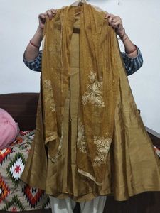 Elegant Purple Skirt Set With Duppata