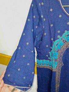 Navy Blue Kurta With Dupatta