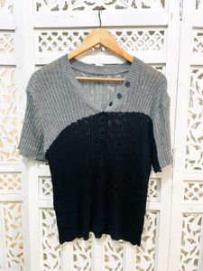 Two-Tone Knit Tee B
