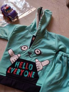 Cute Panda Warm Hoodie Set for 6-16 month baby