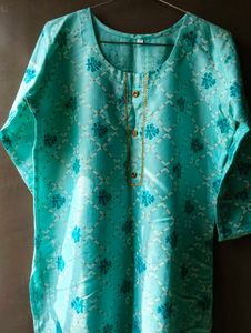Aqua Floral Print Kurti