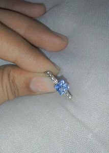 White Stone With Shining Diamond Ring