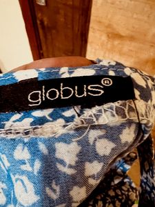 Globus Blue Printed Dress With Pockets