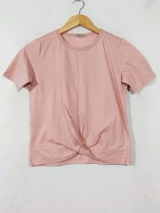 SSS Peach Knot-Front Top