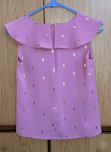 Pink Sleeveless Top with Gold Detail