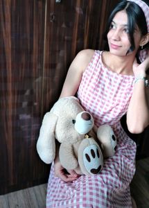 Girls Pink Checkered Dress