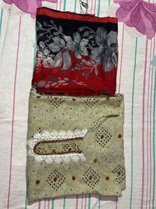 Cotton Printed Free size Kurta &amp; Dupatta