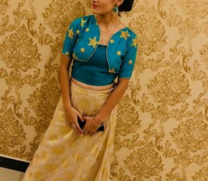 Green Ethnic Crop Top