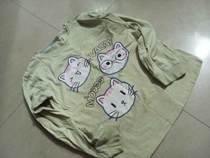 Cute Cat Print Long Sleeve Top