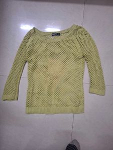 Crochet Knit green Top