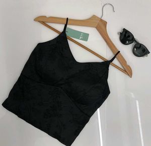 New Black Floral Cami Top