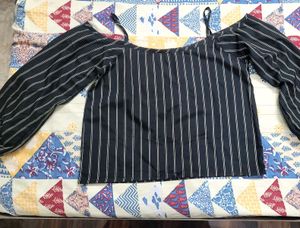 Striped Cold Shoulder Top