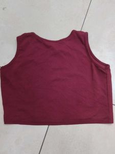 Burgundy Crop Top