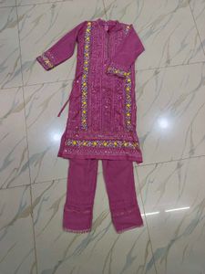Pink Lace Trim Pants