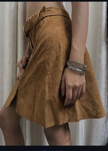 Belted A-Line Mini Skirt