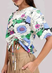 Floral Print Cinched Top