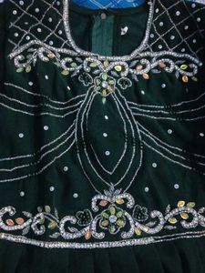 Elegant Green Embroidered Outfit