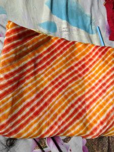 Orange Striped Dress Material