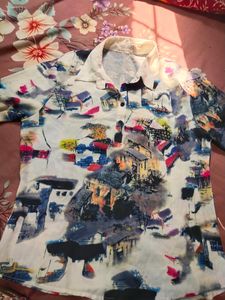 White Printed Summer Top