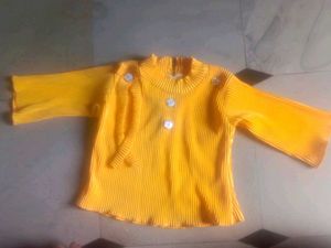 Yellow Pleated Top