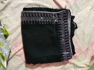 Elegant Black Embellished Saree