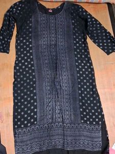 Elegant Black Printed Kurti