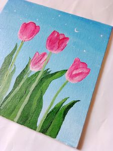 TULIP FLOWERS Acrylic Painting Canvas Board