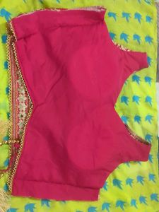 Pink Mirror Work Blouse