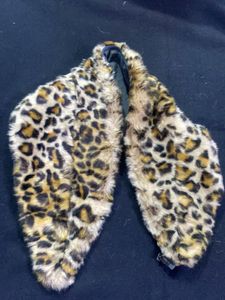 Leopard Print Faux Fur Scarf